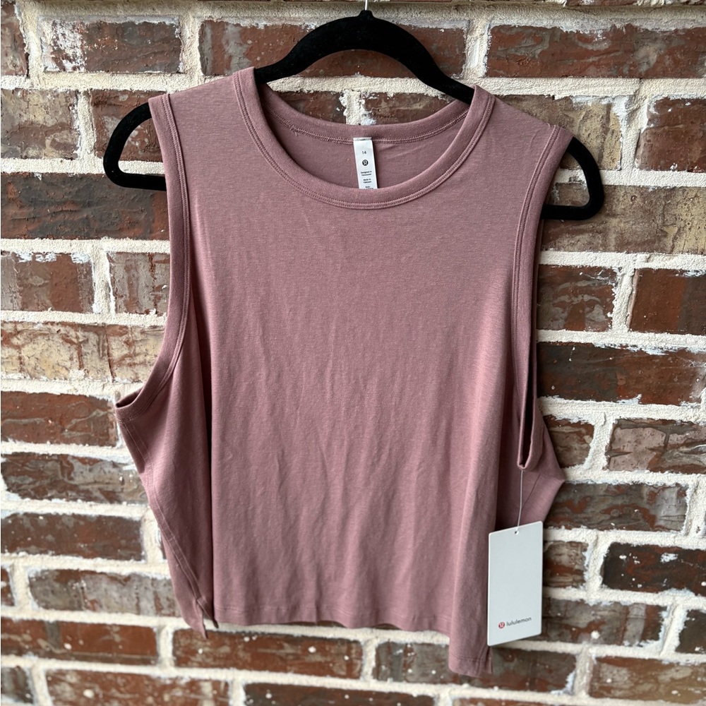 Lululemon Classic-Fit Cotton-Blend Tank Top Size 14 Twilight Glow NWT - Picture 14 of 15